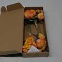 Fake Peonies 2 Bouquets Vintage Silk Peonies Flower 14 Heads Orange Artificial Flowers with Stems for Terracota Wedding Decoration Flowers Crafts Floral Arrangement (Orange)