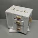 White Jewelry Box Organizer with Mirror, Storage Case for Rings, Earrings, Organizer Case for Necklaces, Jewelry Organizers and Storage with Mirror,Jewelry Holder Organizer, Jewerly Boxes for Girls