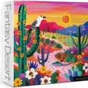 Colorful Succulent Desert Puzzles for Adults 1000 Pieces, Nature Plant Cactus Jigsaw Puzzles, Bird Art Fantasy Puzzles