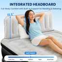 Queen Air Mattress with Headboard, Built-in Pump, 800 lbs Heavy-Duty Support, 19" Raised Upgraded Comfort, 48-Hour Leak-Tested, 3.5 Min Inflatable Portable Blow Up Mattress for Home, Guest & Camping
