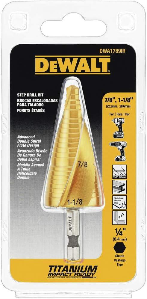 DEWALT Step Drill Bit Set, 7/8-Inch to 1-1/8-Inch (DWA1789IR)