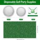 Kochorie 73 Pieces Golf Party Tableware Set 7 & 9 Inch Golf Plates and Napkins Disposable Green Grass Field Plastic Tablecloth Golf Tableware for Birthday Sports Theme Party Supplies, Serve 24 Guests