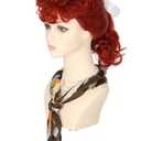 Women's Red Bun Wigs 50's Housewife Wigs for Cosplay Lucy Wig Halloween Costume Accessory Wig