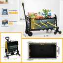 Folding Utility Cart with Triangular Wheels, 2 in 1 Collapsible Wagon for Stairs, Multi-Scene Stair Climbing Wagon, Lightweight Hand Truck with Telescoping Handle for Grocery, Laundry, Moving, Office