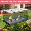 32 Panels Small Animal Playpen,47.5" x 23.7" x 31.5" Pet Playpen with Upgrade Waterproof Mat,C&C Cage for Guinea Pigs, Rabbit/Bunny Cage, Bunny/Puppy Play Pen, Indoor Outdoor Portable Metal Fence