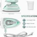 PIOMATIC Mini Travel Steam Iron for Clothes with Dual Voltage, Temperature Control, Non-Stick Soleplate and Cord Storage, Ideal for Sewing, Quilting and Handcraft
