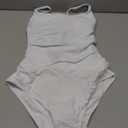 SUUKSESS Women Sexy One Piece Tummy Control Swimsuit Scoop Neck Slimming Swimwear 2025 Crisscross Backless Bathing Suit(White,Medium)