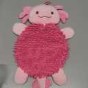 Axolotl Hand Towel for Bathroom Kitchen - Cute Hanging Face Towels Super Absorbent Chenille, Funny Decorative Towel, Kawaii Holiday Christmas Birthday Gifts for Women, Moms, Kids (Pink)