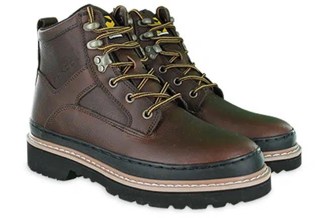 MEN’S CHINOOK WORKHORSE II DARK BROWN LEATHER LOW WORK BOOTS, Size 8 