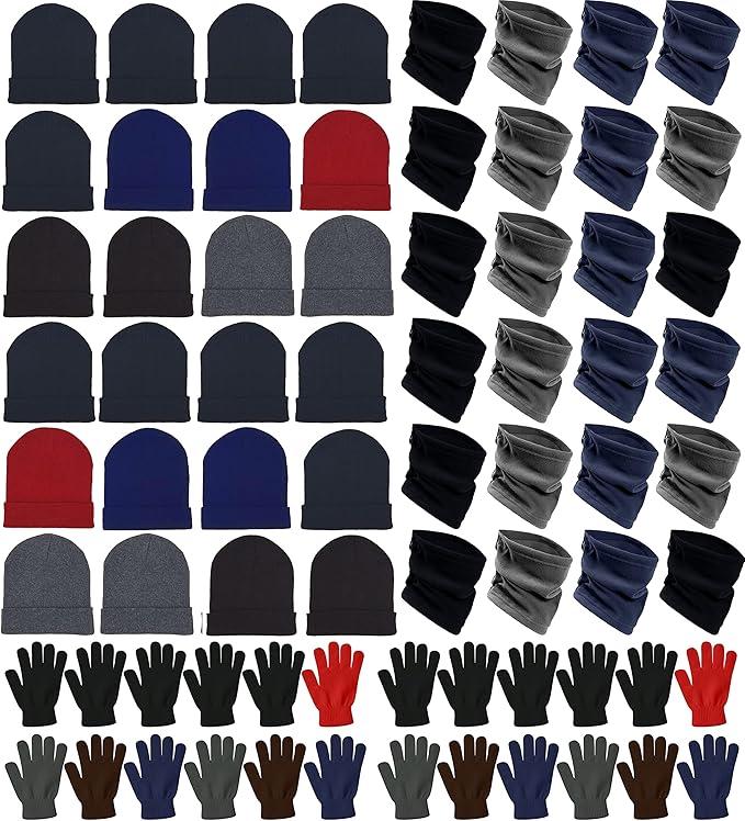 72x Winter Gloves, Beanies, Neck Warmers Unisex Bulk Pack Donation Charity Care Bundle