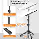 Starlink Mount Gen 3, Starlink Tripod Stand with Mount Adapter, Adjustable Height Starlink Tripod Mount Gen 3, 90 Tilt Angle Adjustment Starlink Antenna Pipe Adapter (Black)