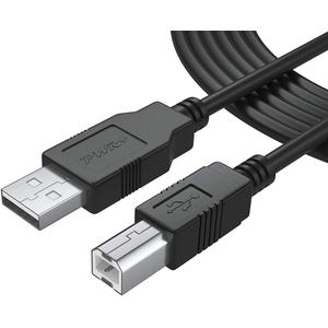 12Ft Extra Long USB-Printer-Cable 2.0 for HP OfficeJet Laserjet Envy, Canon Pixma, Epson Workforce, Stylus, Expression Home, Brother, Silhouette Cameo, Dell Scanner Fax Cord