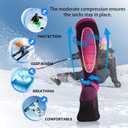 Hylaea Merino Wool Ski Socks, Cold Weather Socks for Snowboarding, Snow, Winter, Thermal Knee-high Warm Socks, Hunting (X-Large, Pink Rose Red (2 Pairs))