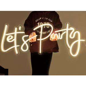 Divatla Super Large Neon Sign - 'Let's Party' for Engagement, Prom, Wedding & More - Dimmable, Warm White