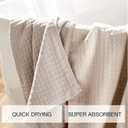 UCHINO Waffle Twist Cotton Weave Bath Towel for Bathroom Lightweight Absorbent Quick Dry Honeycomb Texture Solid Terry Loop Reverse 30" x 60", 1 Bath Towel, Linen
