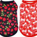 Valentines Dog Shirts for XXXL Girl Boy Male Female Sleeveless Tank Top Tee Vest T-Shirts Black Red Outfit Pack of 2