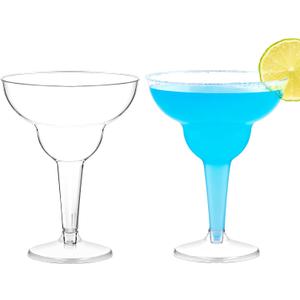 Kucoele 24 Pack Plastic Margarita Glasses, 12oz Disposable Cocktail Glasses Clear Party Cups for Wine, Champagne, Martini
