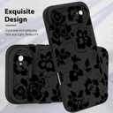 MZELQ for iPhone Air Case 2025, Silicone Rose Floral Flower Cute Pattern, Camera Protection Soft Slim Phone Cover for Girls Women -Black