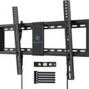 PERLESMITH UL Listed TV Mount for Most 37-85 inch TV, Universal Tilt TV Wall Mount Fits 16- 24 Wood Stud with Loading 132 lbs & Max VESA 600x400mm, Low Profile Flat Wall Mount Bracket PSLTK1 (Black)