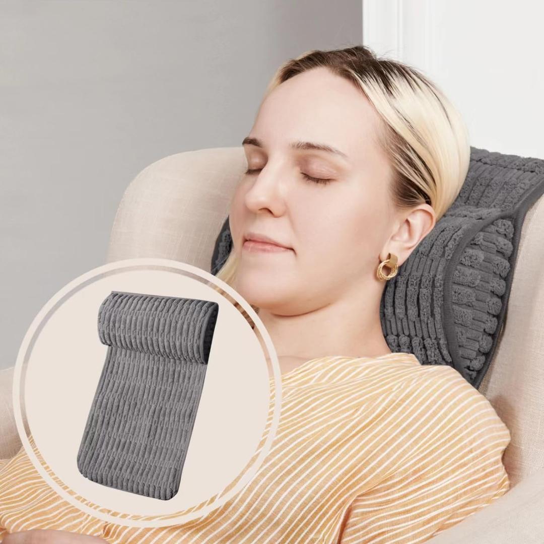 WdFour Headrest Memory Pillow,Neck Pillow, Support Cushions for Back for Sofas, Recliners, Office Chairs, Massage Chairs for Neck Pain Relief and Cervical Support. (Gray, 13" Wx5.5 Lx3 D) (13"Wx2.7"D)