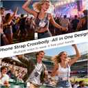 Tiostep Clip and Go Strap for Phone with Wallet Crossbody Phone Lanyard Adjustable and Detachable Clear Bag with Zipper Pouch for Stadium Events and Concert (Gray, S)