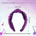 Purple Music Headband, Music Gem Knotted Headband Guitar Red Lips Butterfly Rhinestone Hairband Fashion Hair Accessories for Women Singer Fans Gift
