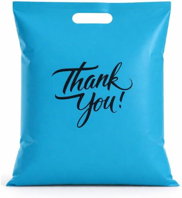 Infinite Pack Thank You Merchandise Bags, Die Cut Handles, Retail Shopping Bags for Boutique - Choose Color & Size