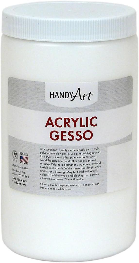 Handy Art 440-003 Medium Student Acrylic Paint, 32 oz., Gesso White