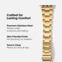 My Pretty Strap - Compatible Apple Watch Band Strap, Stainless Steel Fashion iWatch Replacement Strap- Easy Resizing, No Tool Needed, Fits Most Wrists- Compatible with Series 1-11, SE and Ultra