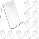 12 Pcs 6 x 4 Acrylic Book Stand Display, Clear Acrylic Holder Display Easel, Tablet Holder Displaying for Book Photos, Picture Notebooks, Music Sheets, Artworks, CD