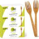 Premium Quality 100% Biodegradable Forks Made of Vegetable Fibers, 300 PCS of 6.7 Long Heavy-Duty and Splinter Free Eco-Friendly Forks, Perfect Sustainable Cutlery for All Types of Occasions (Brown)