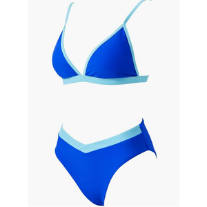 SUUKSESS Women Triangle High Cut Bikini Sets Sexy High Waisted 2 Piece Swimsuit (Medium, 57 Black White)