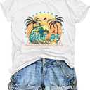 Womens Cute Sunshine Graphic Tees Summer Casual Loose Tops Funny Letters Print T Shirts Short Sleeve Shirts