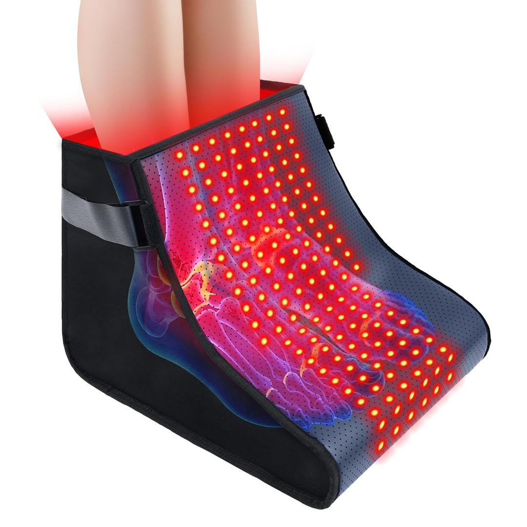 Red Light Therapy for Feet Device Near Infrared Light Therapy Boot 660nm/850nm Dual Wavelength LEDs 5 Modes Upgraded Wrap Foot Ankle Heel Plantar Joint Muscle Pain Relief & Recovery
