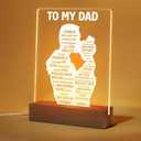 Viwoody DIY to My Dad Fathers Day Night Light, Daughter's Message Acrylic LED Night Light, Fathers Day Christmas Birthday Gifts, Gift for Dad Grandpa from Daughter, Gift for Him Set of 4