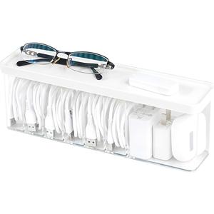 Charger Cable Cord Storage Organizer Box - 1 Pack With Lid - Easy Storage Without Cable Ties