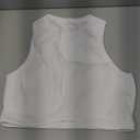 Abardsion Women's Crew Neck Racerback Knit Ribbed Basic Sleeveless Crop Tank Tops (Large, White)
