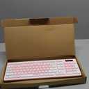 Wireless Keyboard and Mouse Combo, Reccazr 2.4G Full-Sized Keyboard and Mouse Cordless, 3 DPI Adjustable Mouse, Dual-System Keyboard for Computer/Laptop/Windows/Mac (Pink & White)