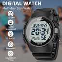 Beeasy Mens Digital Sports Watch, 50M Waterproof 49mm Rubber Strap Mens Watches with Stopwatch, Countdown Timer, Alarm & Dual Time—Ideal for Sport, Gym, Running, Referee, School & Daily Wear