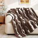 Faux Rabbit Fur Throw Blanket  850GSM Thick & Warm, Ultra Soft Plush Blanket for Couch, Bed, Sofa, Ideal Gift for Women, 60"  80", Chocolate