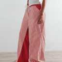 PEIHOT Low Rise Striped Pants for Women Pull On Drawstring Boho Wide Leg Jeans Trendy 2026 (Red, XL)