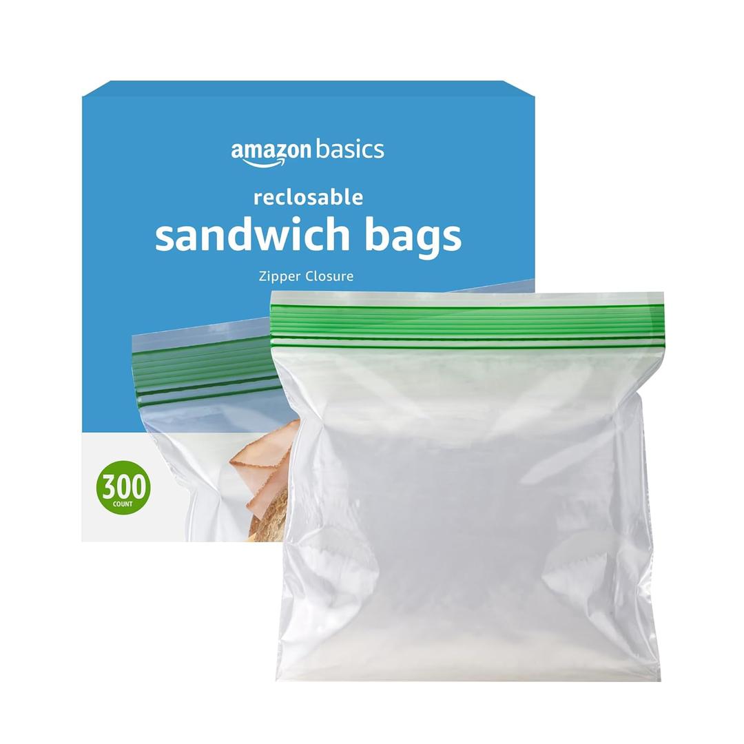 Basics Sandwich Storage Bags, 300 Count (Previously Solimo)