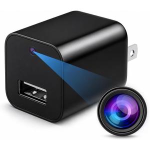 Hidden Camera Charger Spy Camera - Full HD 1080P Mini Security Cam with Motion Detection, Loop Recording, 32GB Micro SD Card, No WiFi Needed, No Audio, Indoor Home Baby Pet Nanny Monitor
