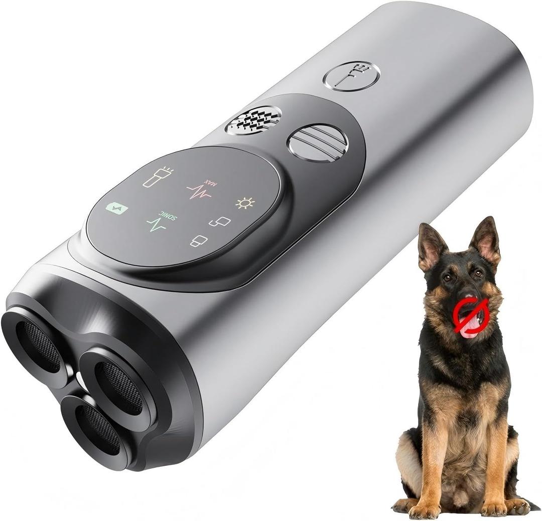 2025 Rechargeable Ultrasonic Dog Bark Deterrent Devices & Anti Barking Device for Dogs with Hd Display, 32 FT Range Dog Barking Silencer, Without Hurting Your Pet