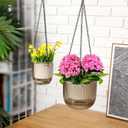 Maxcheck 4 Pcs Self Watering Hanging Planters Indoor Gift 6.5'' 4.5'' Hanging Flower Pots Baskets Outdoor Self Watering Plant with 3hooks Drainage Holes for Home