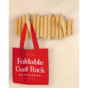 Folding Wall Coat Rack - entryway Hooks foldable - Wooden Coat Rack Wall Mount - modern Wall Mounted Coats Rack - Coat Hanger Walls Mount Coat Racks - folding coat hooks for Key bag clothes towels (Natural)