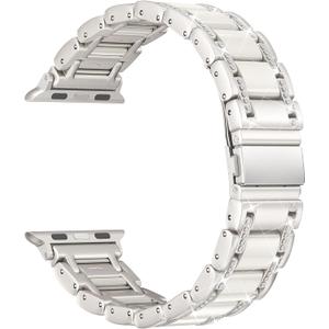 Moolia Metal Band Compatible with Apple Watch Band 38/40/41/42mm Women Rhinestones Resin Wristband Bling Diamond Bracelet for iWatch Series 11 10 9 8 7 6 5 4 3 2 1, Starlight