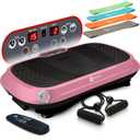 Lifepro Waver Vibration Plate Exercise Machine  High-Intensity Vibration Plate for Lymphatic Drainage  Full-Body Workout Vibrating Platform with Loop Bands  Fitness Equipment for Strength & Toning (Pink)