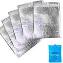 IInsulated Easy Zip Lock Resealable Aluminum Bag with ice pack Lunch Bag Sandwich Bag Hot & Cold Pouch Reusable Thermal Picnic Bag (6 x 10 Inch), SMALL, Sliver