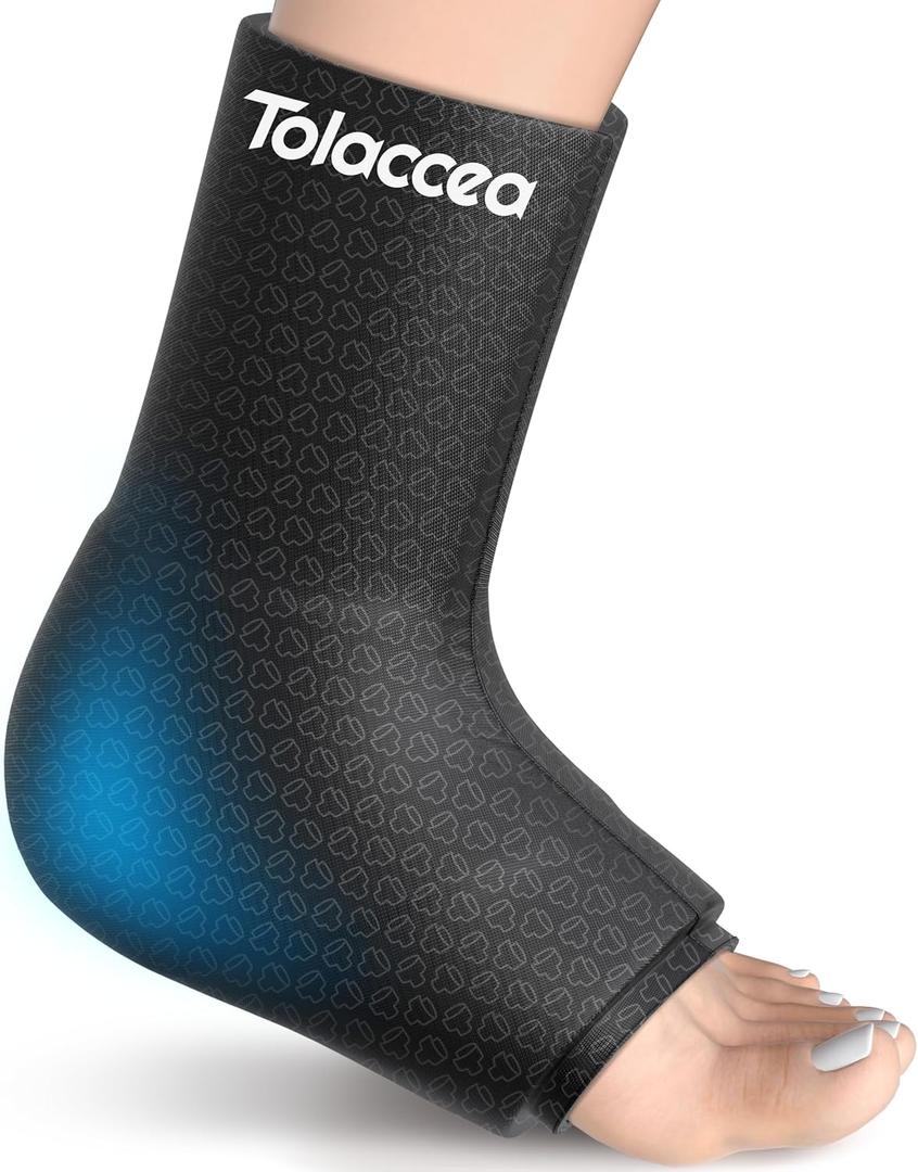 Tolaccea Ankle Ice Pack Wrap PRO for Injuries, Foot Ice Pack for Hot and Cold Therapy, Flexible Cold Pack for Plantar Fasciitis, Swelling, Sprained, ColdFocus for More Cooling X-Large (Pack of 1)